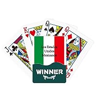 North American Mexican Flag Represent Winner Poker Playing Card Classic Game