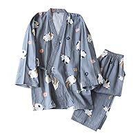 Keyaka Jinbei Couples Yukata for Couples and Couples, Women's, Men's, Spring/Summer, Cotton, Japanese-Style Pajamas, Top and Bottom Set, Front Opening, Sleepwear, Breathable, Work Clothes, Loungewear,