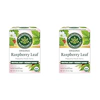 Traditional Medicinals Organic Raspberry Leaf Herbal Tea, Eases Menstrual Cramps & Supports Healthy Pregnancy, (Pack of 2) - 16 Tea Bags