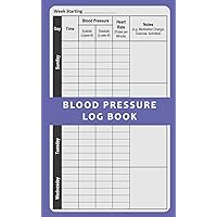 Blood Pressure Log Book - Pocket Size: Small Portable BP Logbook to Record, Track & Monitor Your Daily At-Home Readings, 52-Week Journal, 4.25