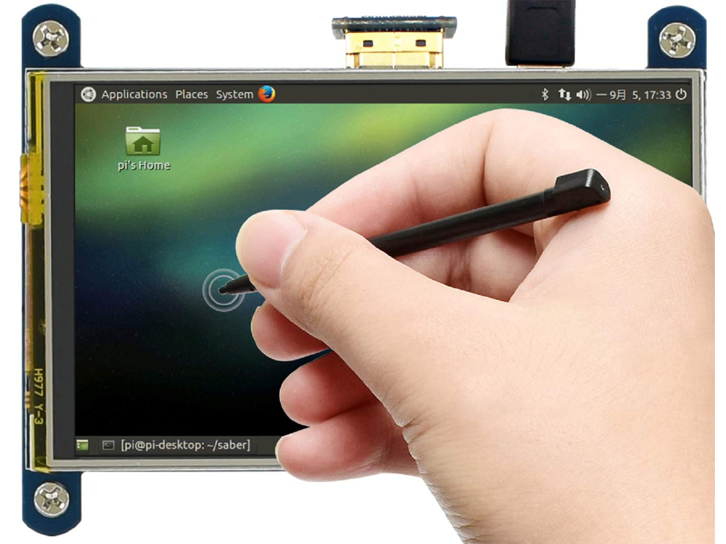 waveshare 4 inch HDMI LCD IPS Display 800x480 Resolution Resistive Touch Screen Interface for Raspberry Pi 4 B/3 B/3 B+/2 B/B+/B Zero W