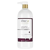 Dove Hair Therapy Conditioner Strength & Fullness Boost Strengthening Treatment for Thin, Fine Hair Sulfate Free Conditioner for 2X Visibly Fuller, Thicker Hair 33.8 oz
