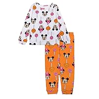 Disney Kids' Mickey Minnie Mouse 2-Piece Snug-fit Cotton Pajama Set