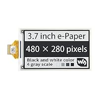Waveshare 3.7inch E-Paper E-Ink Raw Display Compatible with Raspberry Pi 4B/3B+/3B/2B/B+/A+/Zero/Zero W/WH/Zero 2W Series Boards 480×280 Pixels 4 Grey Scales Supports Partial Refresh