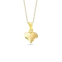 Heart Necklace, 14K Real Gold Heart Pendant, Dainty initial Heart Necklace, Minimalist 14K Gold Heart Necklace, Birthday Gift