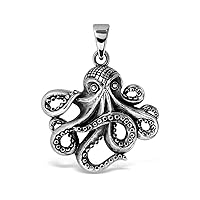 WithLoveSilver 925 Sterling Silver Octopus Ocean Marine Pendant