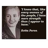 HGYTSCXX First Lady Eva Peron Black And White Portrait Quotes Inspirational Poster (5) Canvas Poster Wall Art Decor Living Room Bedroom Printed Picture
