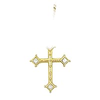 Ben-Amun Jewelry Christian Cross with Crystals Pendant 24k Gold Plated Necklace Made in New York