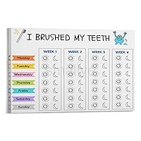 Dental Wall Poster How to Brush Teeth Correctly Canvas Print Poster (10) Canvas Poster Wall Art Decor Print Picture Paintings for Living Room Bedroom Decoration Frame-style 24x16inch(60x40cm)