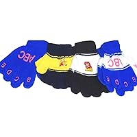 Set of Four Pairs Stretch Magic Gloves for Infants Toddlers Ages 1-4 Years