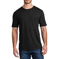 Men's Short Sleeve Super Slub Cotton Tee Shoulder to Shoulder Taping 100% Cotton Shirt Crew Neck T-Shirt for Men