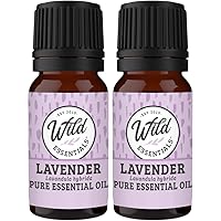 Wild Essentials Lavender 100% Pure Essential Oil 2 Pack - 10ml, Therapeutic Grade, Made and Bottled in The USA, Calming