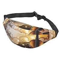 Fanny Pack For Men Women Casual Belt Bag Waterproof Waist Bag Piano Violin Music Notes Running Waist Pack For Travel Sports