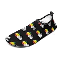 Bolivia and Black American Flag Water Shoes for Women Men Quick-Dry Aqua Socks Sports Shoes Barefoot Yoga Slip-on Surf Shoes