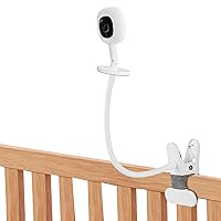 VSTM Flexible Clip Mount Compatible with Nanit Pro Smart Baby Monitor & Other Baby Monitor Cameras with 1/4 Threaded Hole, 15.7 inches Long Gooseneck Armbaby Camera Holder Stand (White, 1 Pack)