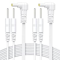 AUVON Durable Lead Wires for TENS EMS Units (2 Pairs), Standard Leads with 40,000+ Bend Lifespan (10X Durability), Compatible with Most TENS Units, EMS, and Other Electrotherapy Stimulation Devices