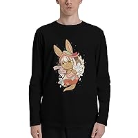 Anime Made in Abyss Nanachi T Shirt Boy's Summer Round Neck T-Shirts Casual Long Sleeve Tee Black