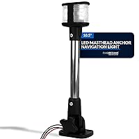 Five Oceans Anchor Light, Combination Masthead and All-Around Lights, Fold Down, LED Boat Navigation Lights, 12V DC, USCG 2NM Rule, 10.5
