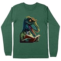 Cool T-Rex Long Sleeve T-Shirt - Reading T-Shirt - Cool Design Long Sleeve Tee Shirt