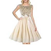 Hanpceirs Women's Boatneck Sleeveless Prom Wedding Guest Bridesmaid Dresses Cocktail Dress