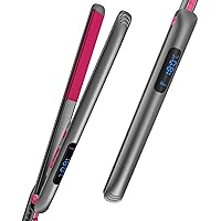 7MAGIC Flat Iron Hair Straightener with Digital Display, Hair Straightener with Floating Plates for Hair Styling, Dual Voltage Hair Iron with Auto Shut-Off, Flat Iron Straightener and Curler 2 in 1