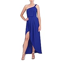 BCBGMAXAZRIA Women's One Shoulder Gown with Pleated Strap