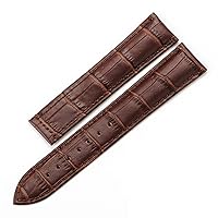 Genuine Leather Watch Strap for Omega Watch Seamaster Wristband 19mm 20mm 22mm Deployant Clasp Black Brown Watchband Bracelet (Color : Brown no Clasp, Size : 18mm)