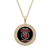 Hold My Beer I See A Deer Multicolored Diamond Necklace Round Pendants Necklace Jewelry for Women Gift
