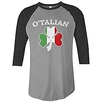 Threadrock O'Talian Italian Irish Shamrock Unisex Raglan T-Shirt