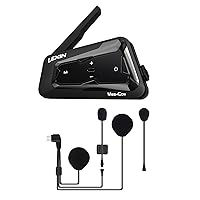 LEXIN MTX Motorcycle Bluetooth Headset, Mesh Intercom 24 Riders, Audio Multitasking Helmet Bluetooth Communication System, Bundle with Type-C Audio Sets (36mm)