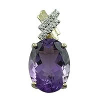 Amethyst Natural Gemstone Oval Shape Pendant 925 Sterling Silver Party Jewelry | Yellow Gold Plated