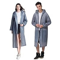 HLKZONE Raincoat, [2 Pack] Reusable Rain Ponchos Portable EVA Rain Coats Packable Rain Jackets with Hood and Drawstring