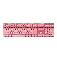 ABKO Hacker K840 Retro Rainbow LED Gaming Keyboard Pink - Blue Switch, Korean-English
