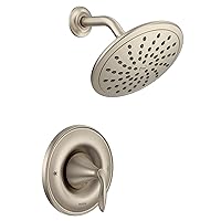 Eva Brushed Nickel Posi-Temp Shower Faucet Trim with Eco-Performance Rain Showerhead and Shower Lever Handle, Valve Required, T2232EPBN