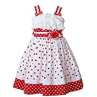 Minnie White with Red Polka Dot Spring Summer Ruffles Girls Dress.