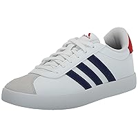 adidas Vl Court 3.0 Lace-Up Sneaker, White/Dark Blue/Better Scarlet, 6.5 US Unisex Big Kid