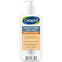 Cetaphil Body Wash, NEW Smoothing Relief Exfoliating Body Wash, Mildy Exfoliates to Smooth Rough, Textured Skin, 24 Hour Dryness Relief, For Sensitive Skin, 20 oz
