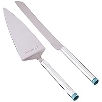 Take the Cake Knife and Server 2-Piece Dessert Serving Set, Silver-plate and Turquoise