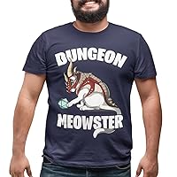 Dungeon Meowster Cat D20 Funny RPG Tabletop Gamer Shirt Navy 6XL