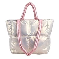 Puffy Tote Bag Padded Puffy Tote Lattice Handbags for Women Large Puffer Tote Bag Shoulder Bag Puffer Luxury Bags
