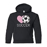 Threadrock Kids Love Heart Soccer Youth Hoodie Sweatshirt