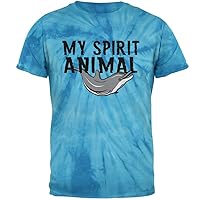My Spirit Animal Dolphin Pinwheel Blue Tie Dye Adult T-Shirt