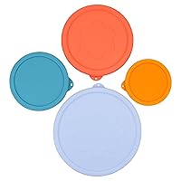1 Cup 2 Cup 4 Cup 7 Cup Round Silicone Replacement Lids for Pyrex Glass Bowls, 4 Pack, Microwave & Dishwasher & Freezer Safe (Container not Included)