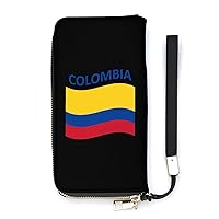 Flag of Colombia Novelty Wallet with Wrist Strap Long Cellphone Purse Large Capacity Handbag Wristlet Clutch Wallets