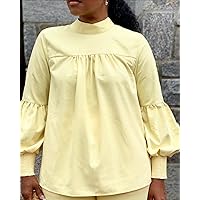 The Drop Women's Butter Bishop Sleeve Blouse by @bosslady_life_style