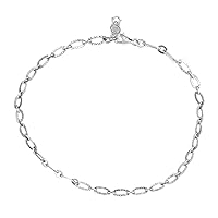 American West Jewelry 925 Sterling Silver Polished Oval Link Chain Necklace-Wear as is or Adorn with Pendant Enhancers