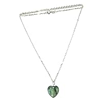 Satin Crystals Fluorite Necklace Rainbow Heart Love Crystal Sterling Silver