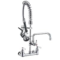 IMLEZON Commercial Wall Mount Kitchen Sink Faucets Brass Constructed Polished Chrome Pre-Rinse Device 25