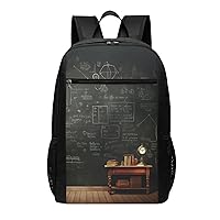 Blackboard Wallpaper Print Simple Sports Backpack, Unisex Lightweight Casual Backpack, 17 Inches