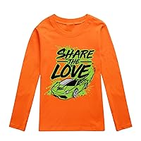 Boys Girls Long Sleeve Crew Neck Tops,Share The Love Graphic T-Shirts Comfy Tees for Spring,Fall
